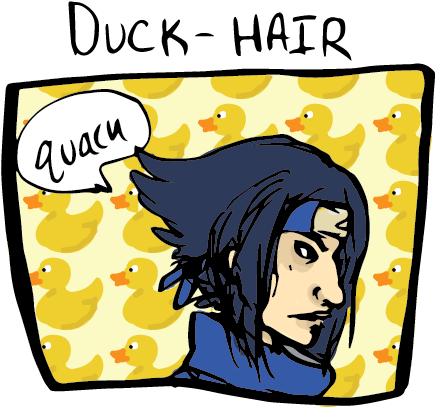 Sasuke 'angry Duck-tail Hair' Uchiha By - Sasuke 'angry Duck-tail Hair' Uchiha By (439x414)
