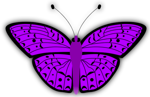 Butterfly - Purple Butterfly Clip Art (600x391)