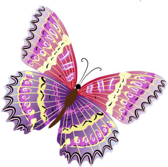 Papillon Clipart Purple Butterfly - Butterfly Vector Free (600x590)