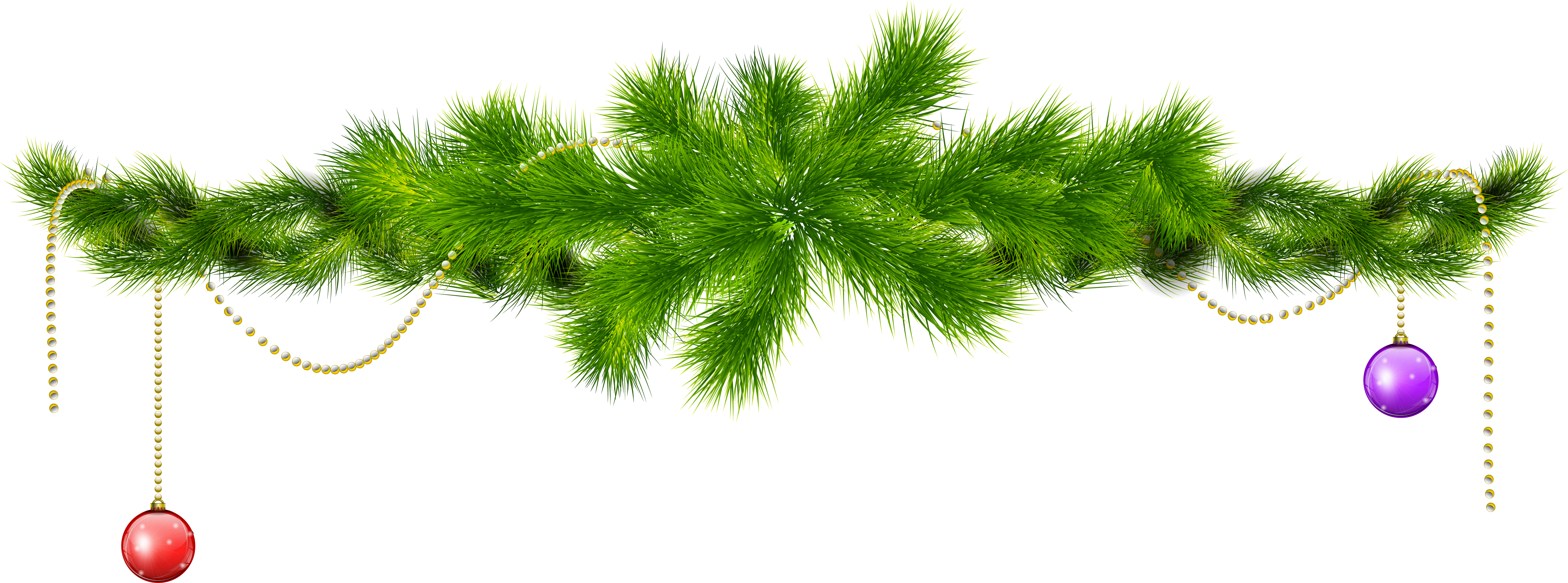 Transparent Pine Branch With Pine Cones Png Clipartu200b - Christmas Tree Branch Png (5628x2095)