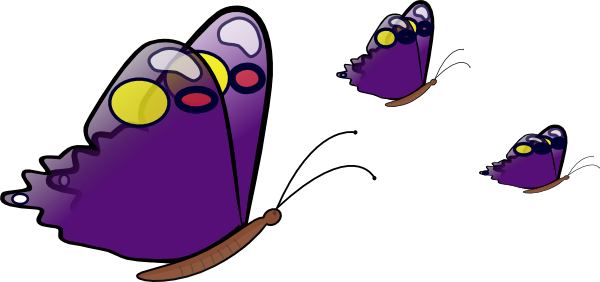 Clip Art Butterfly Flying (600x282)
