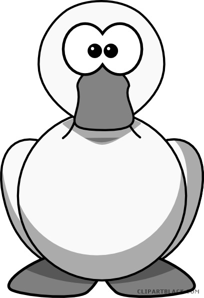 Rubber Duck Animal Free Black White Clipart Images - Goose Png Clipart (408x595)