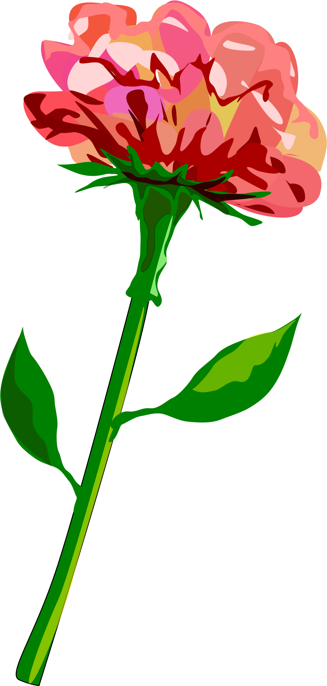 Red - Flower Border Clip Art (1157x2400)