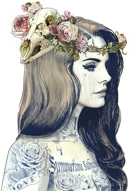 How To Draw Rose Flower Tumblr Static Art Artist Black - Flower In Hair Drawing (500x707)