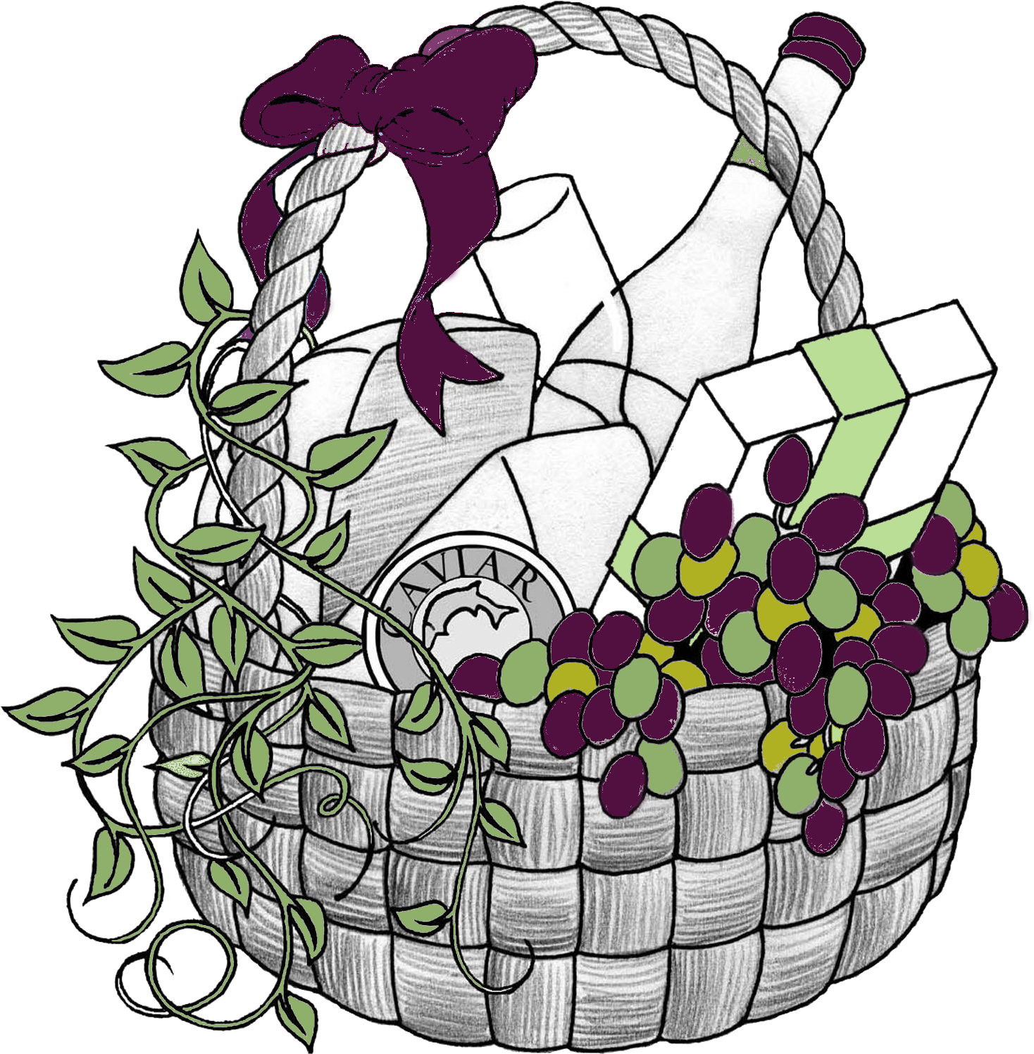 Best Gift Basket Clip Art - Gift Basket Clip Art Free (1482x1524)