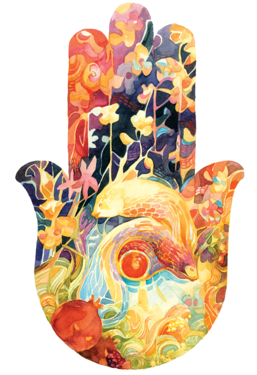 Really Good Drawings Of Flowers Download - Colorful Hamsa Png (600x841)