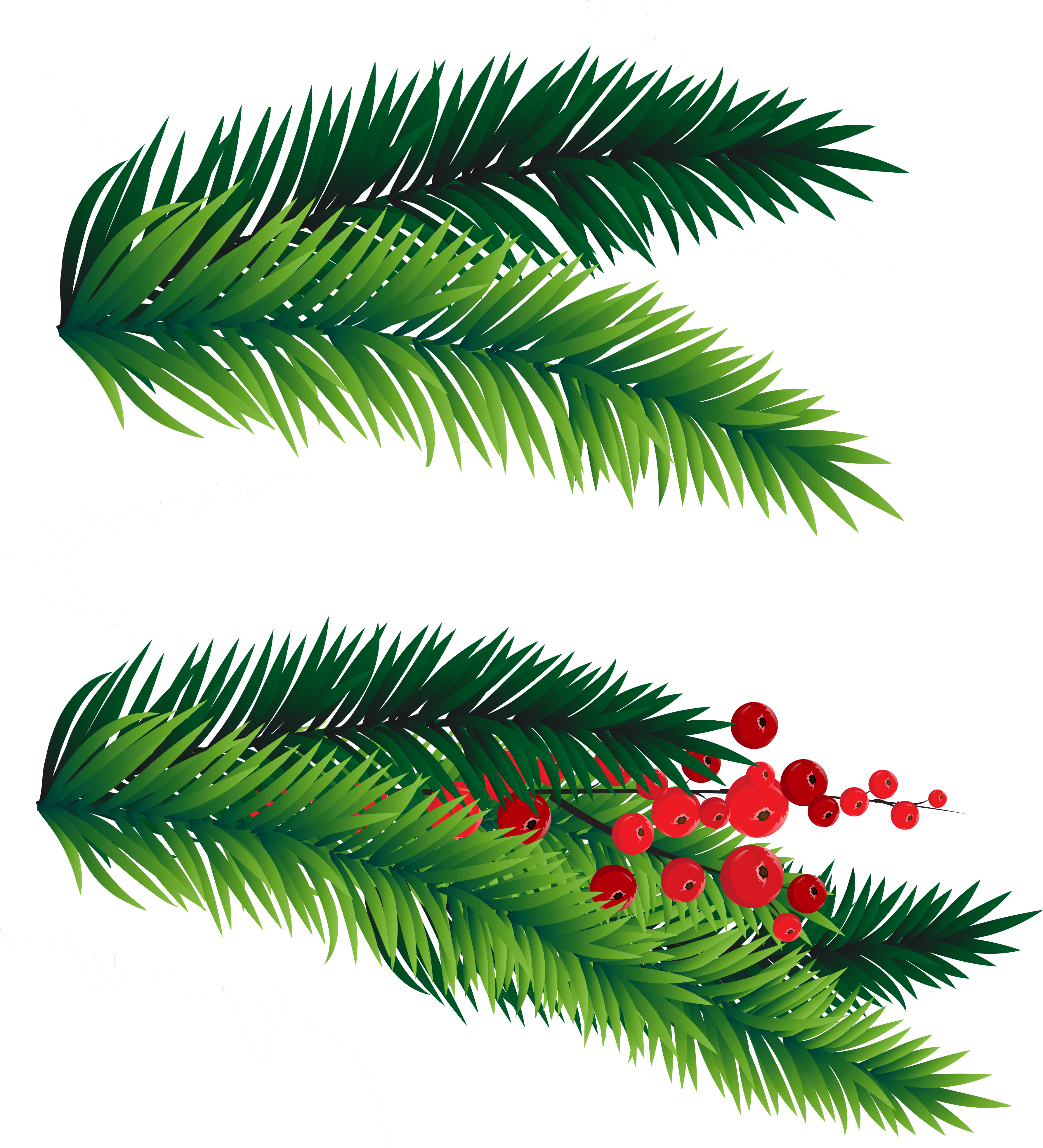 Decorated Tree Branches Clip Art - Decorated Tree Branches Clip Art (3687x3968)