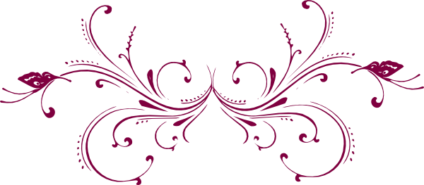 Purple Butterfly Scroll Clip Art At Bclipart Com Vector - Grandma /100th Birthday - Digital Flourish With Butterflies (600x263)