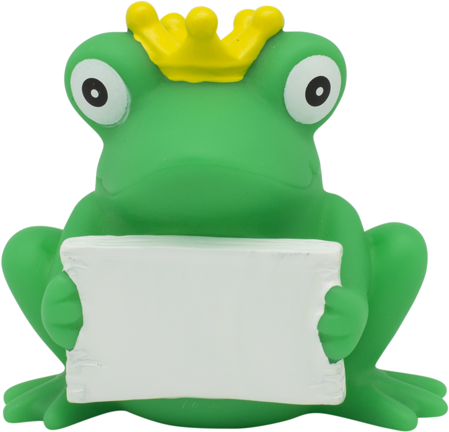 Frog Rubber Duck With Greeting Sign By Lilalu - Rubber Duck (1024x1024)