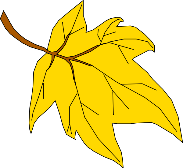 Fall Leaves Cartoon - Yellow Fall Leaf Clipart (600x549)