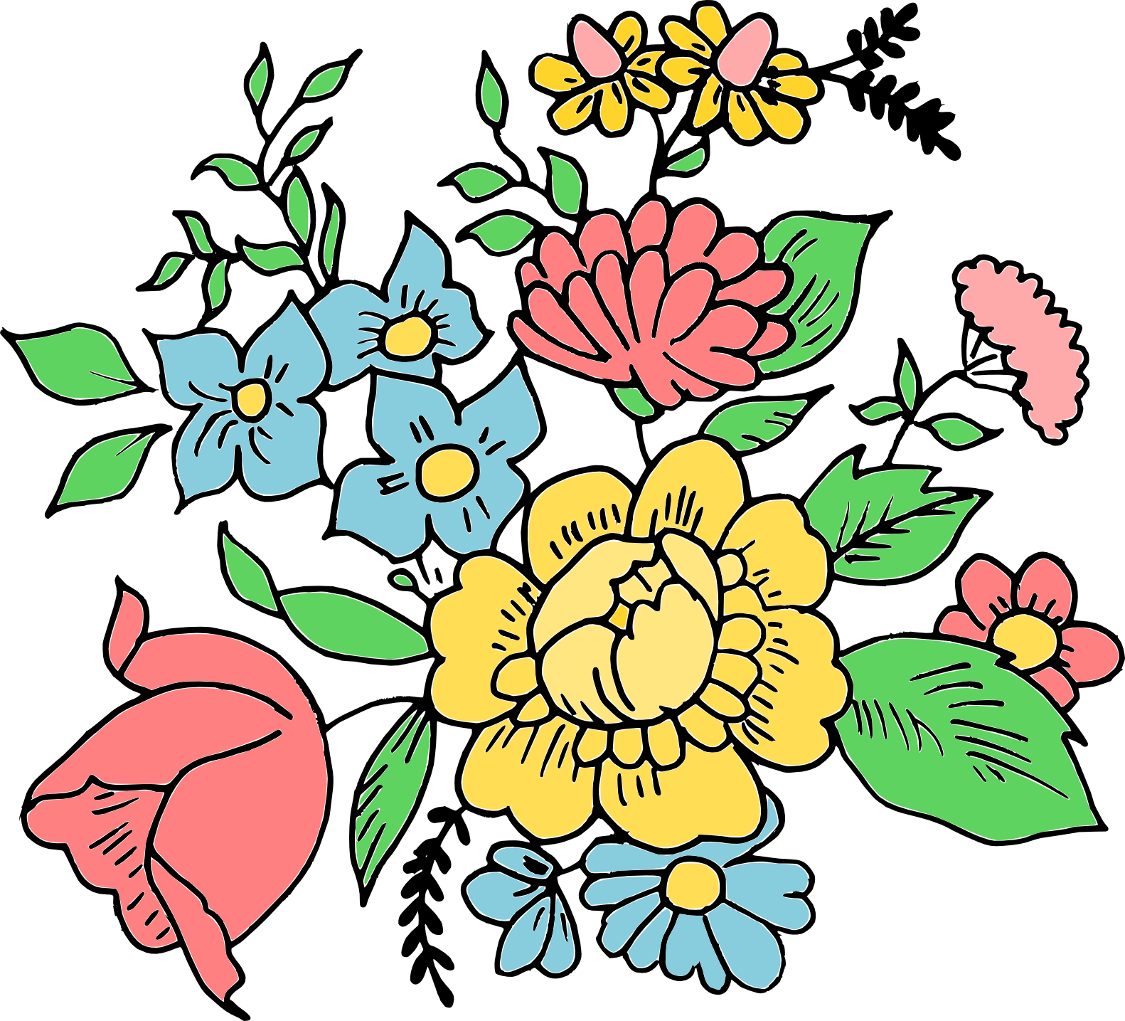 Free Download - Flowers Drawing Png (1582x1435)