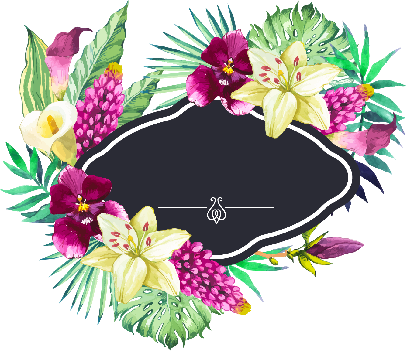Hand Painted Watercolor Beautiful Flower Borders - Easter Flower Watercolor Png (1338x1338)