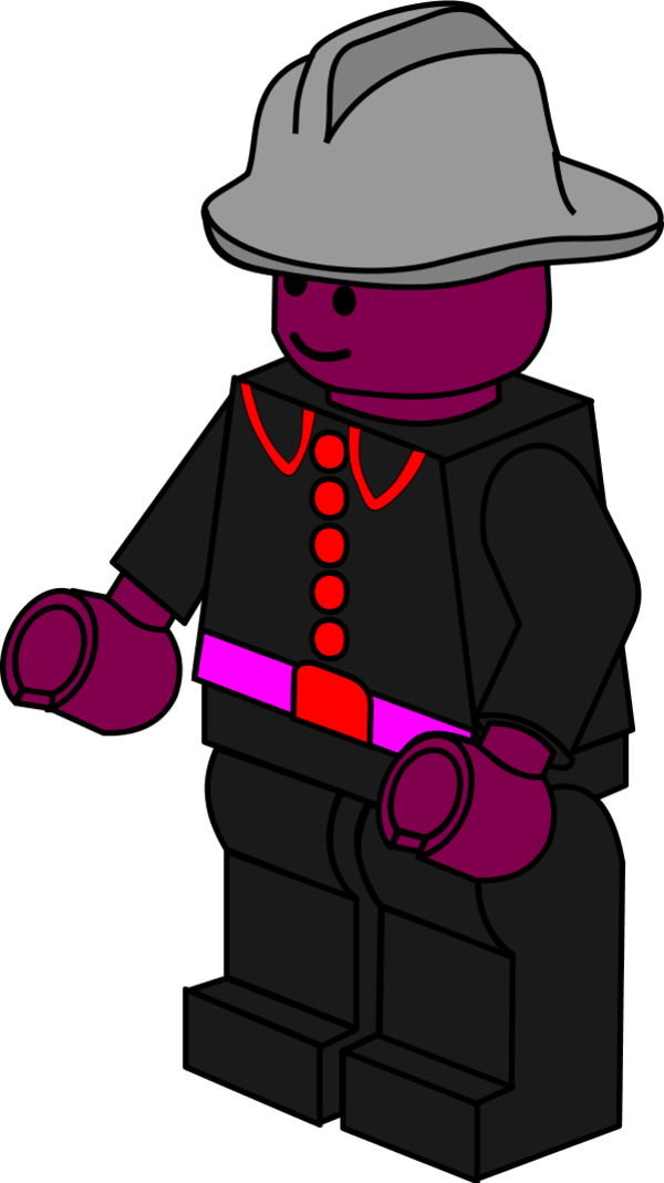 Large Lego Town Fireman - Lego Clipart (600x1068)