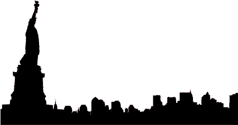 New York City Silhouette Clip Clipart Panda Free - Skyline Black New York (480x480)