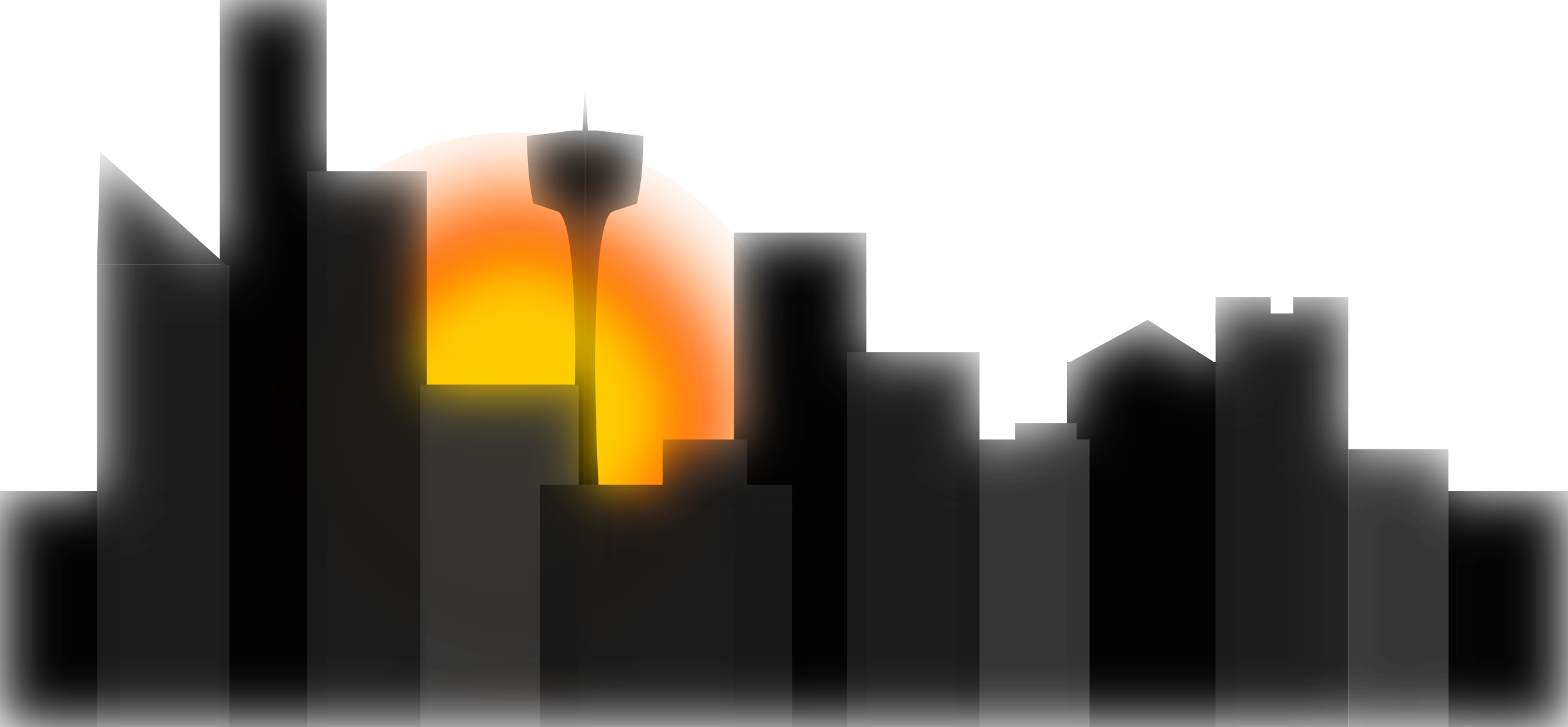 City Silhouette For Clipart - Clip Art (2400x1113)