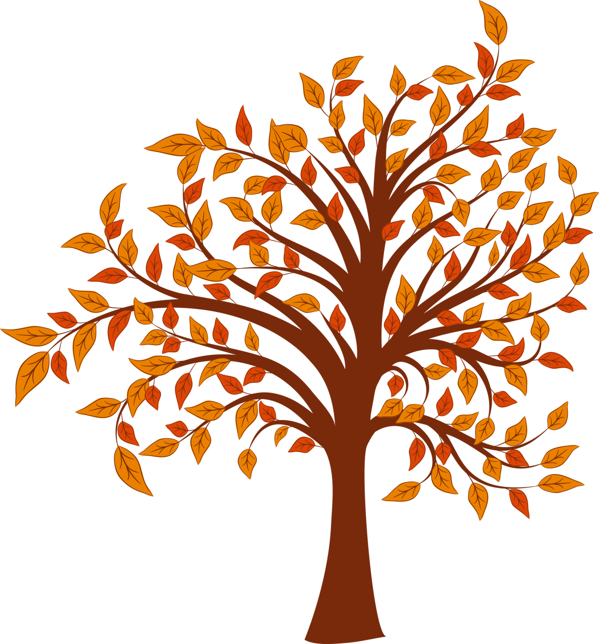 Fall Trees Clipart - Cute Fall Tree Clipart (1189x1280)