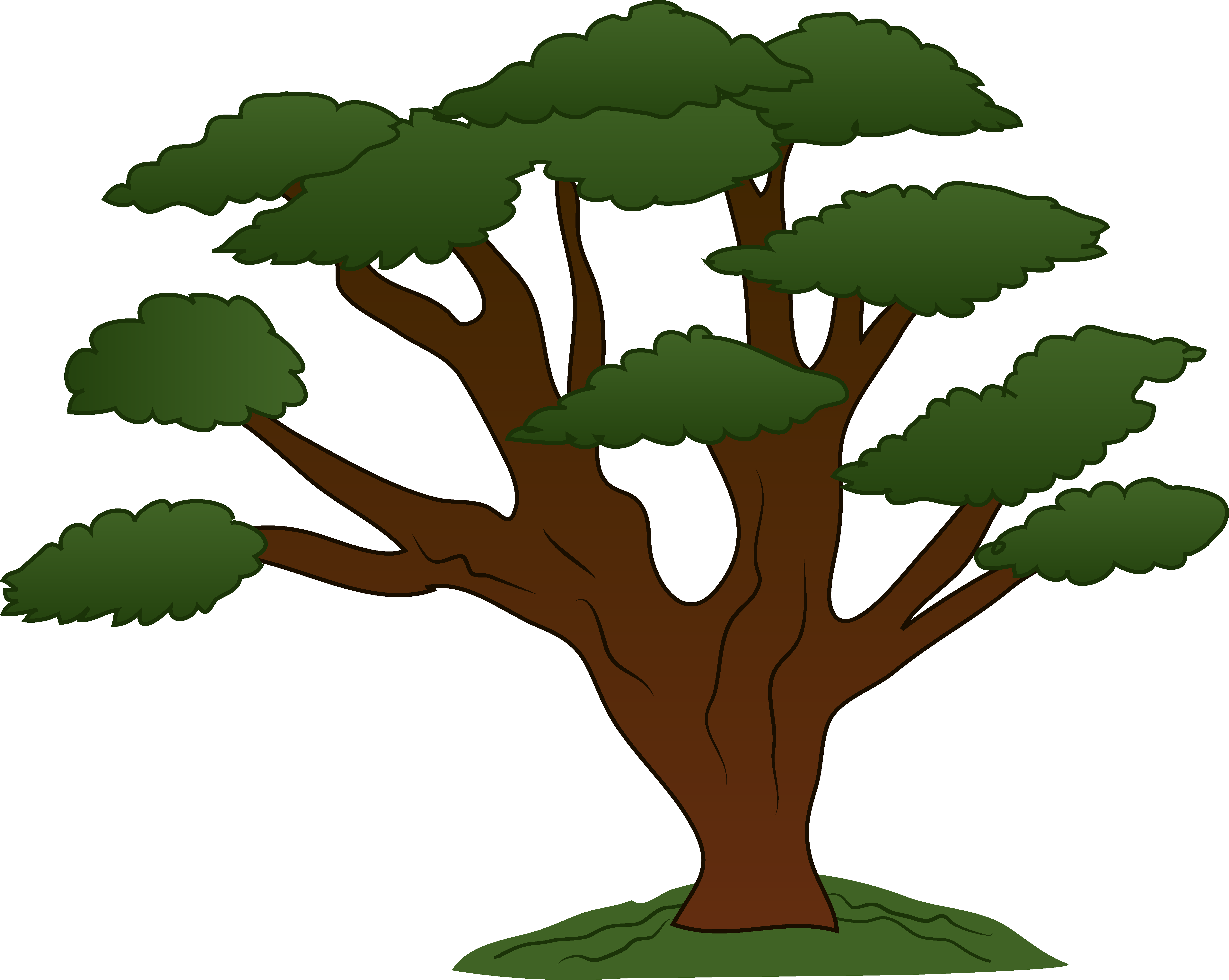 Clipart Of A Giant Tree - Tree With Branches Clipart (6285x5013)