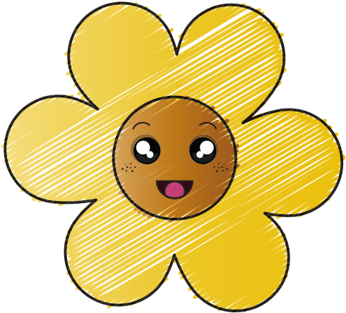 Cute Flower Decorative Kawaii Character - Cartoon (550x550)