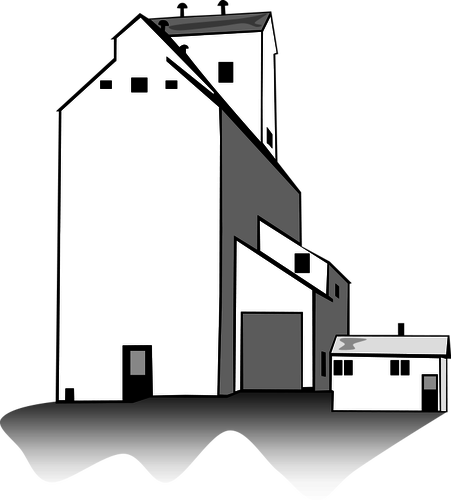 Grain Elevator Vector Public Domain Vectors - Grain Elevator Clipart (451x500)