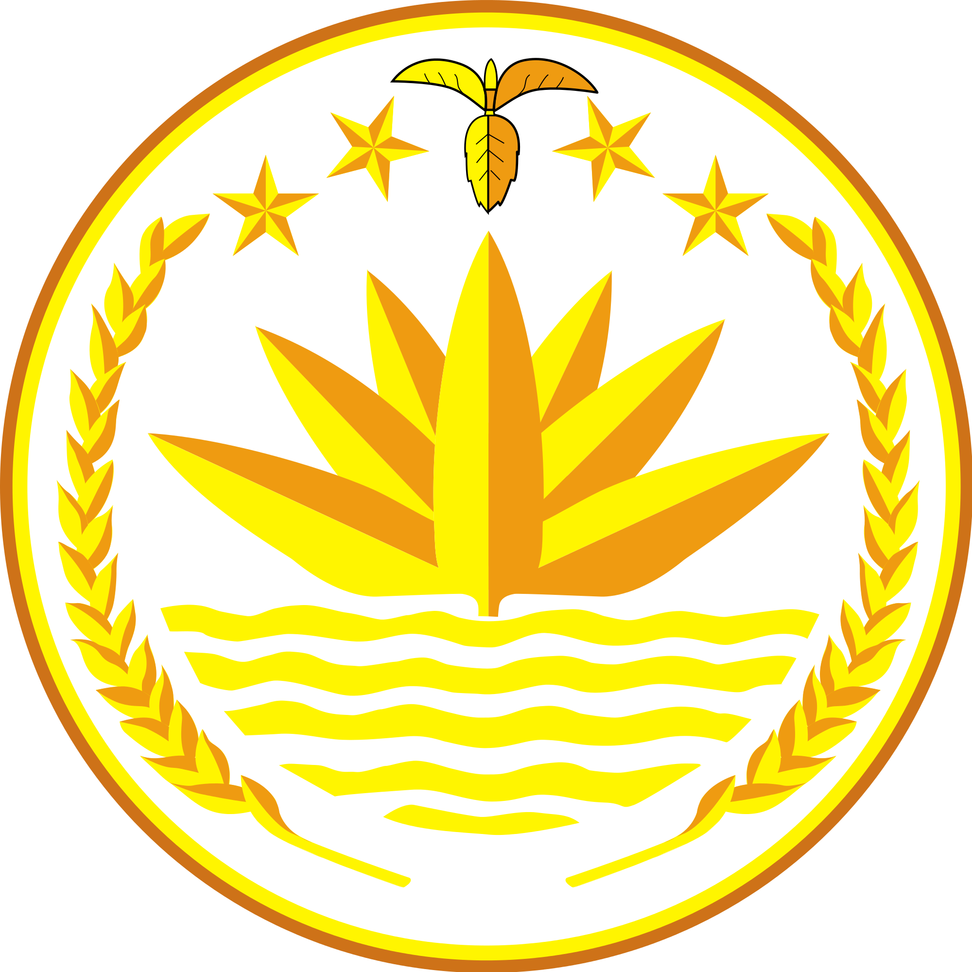 Lily Pad Outline 12, Buy Clip Art - National Emblem Of Bangladesh (2000x2000)