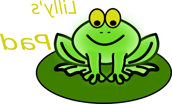 Frog On Lily Pad Clipart - Clip Art (600x364)
