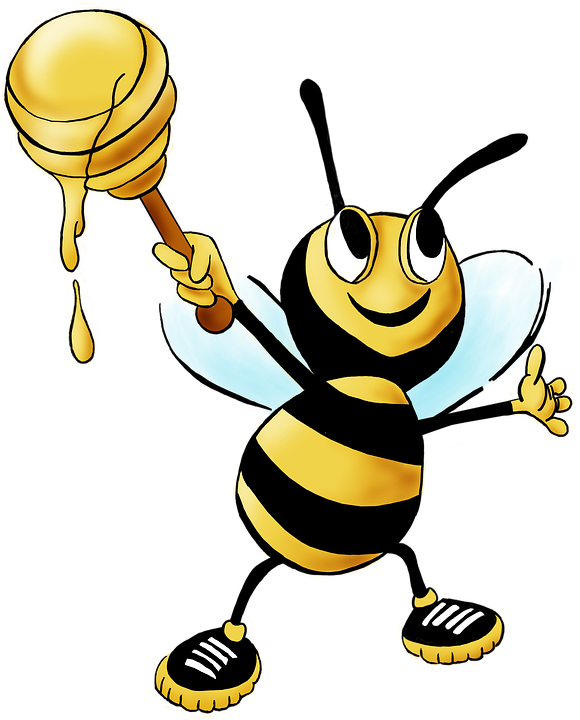 Bee Cartoon Characters 1, - Honey Bee (580x720)