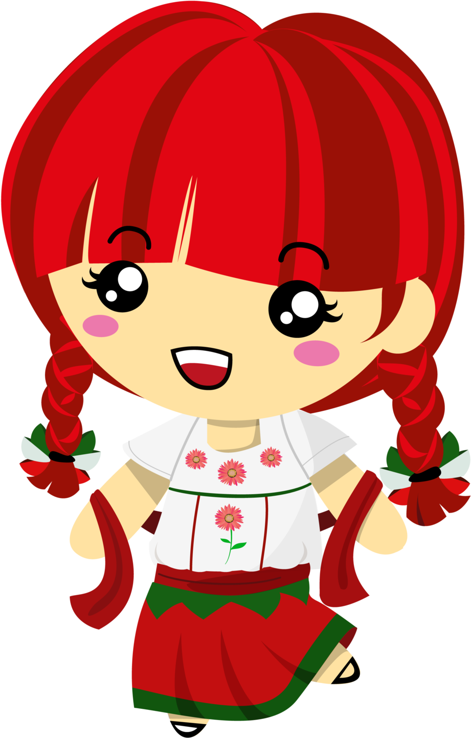 Mexican * Espana - Dibujos Vestido China Poblana Animado (1024x1484)