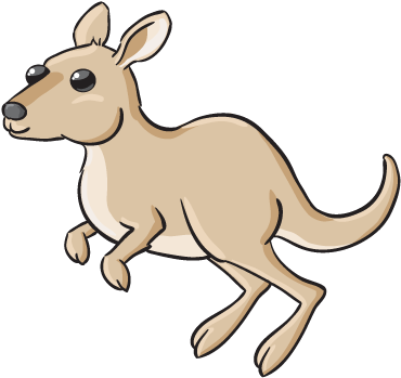 Free To Use Public Domain Kangaroo Clip Art - Cartoon Kangaroo Png (411x392)