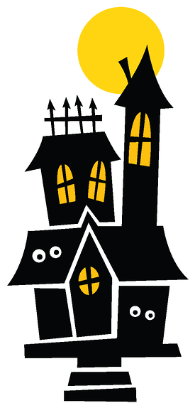 Halloween Cliparthalloween Silhouetteshalloween Iihalloween - Haunted House (286x590)