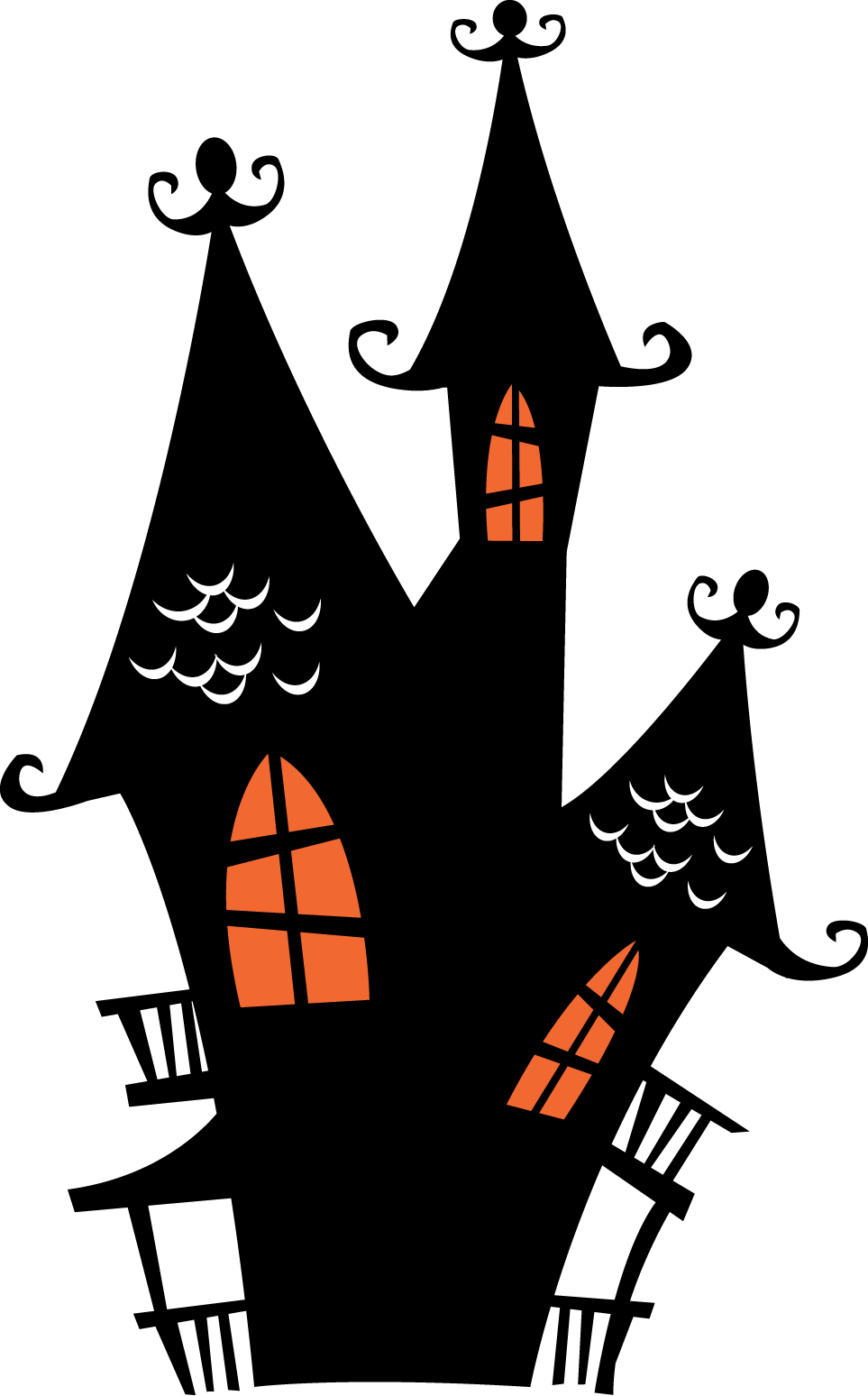 Halloween Spooky House Clip Art - Haunted House Cliparts (963x1548)
