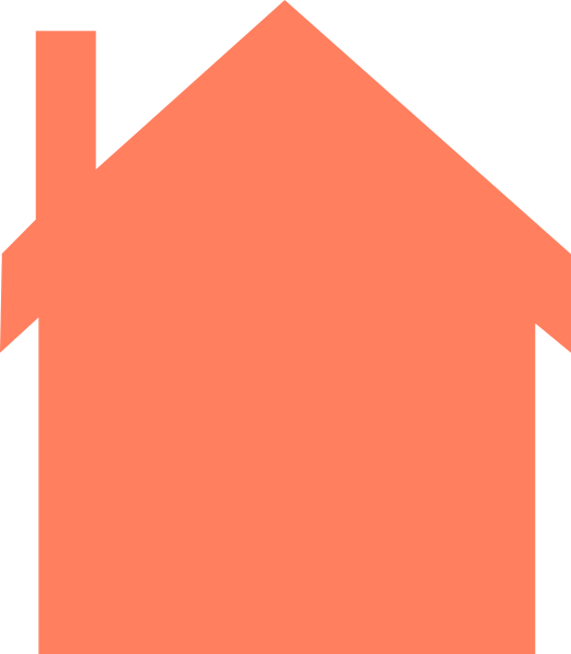 Orange House Cliparts - Orange House Silhouette (522x598)