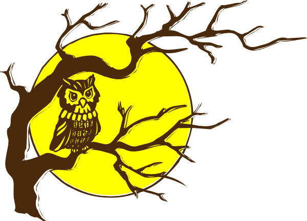 Haunted House Clipart Image - Owl Clipart Black And White (600x432)