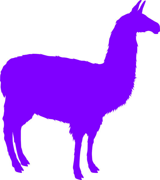 Logo Purple Solid Clip Art At Clker - Llama Silhouette (534x599)