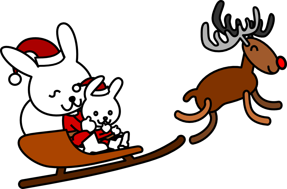 Rabbit Line Art Free Download Clip Art Free Clip Art - Christmas Rabbit Clip Art (1280x843)