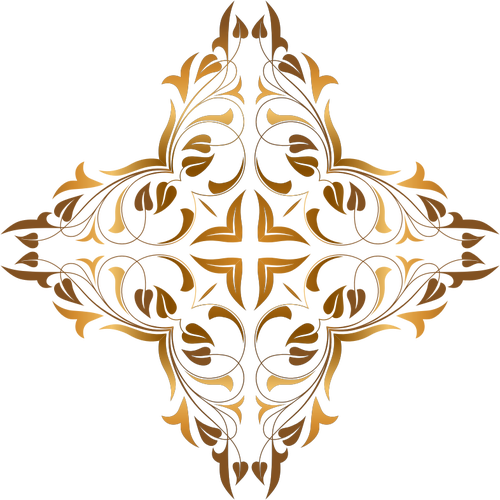 Gold Flower Design Element Vector Drawing - Logo Bingkai Bunga Emas (500x500)