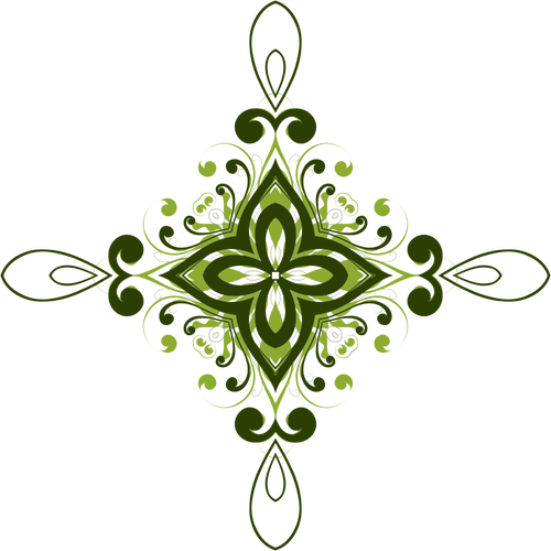 Stylized Green Flower Vector Drawing - Design Clip Art Png (500x500)
