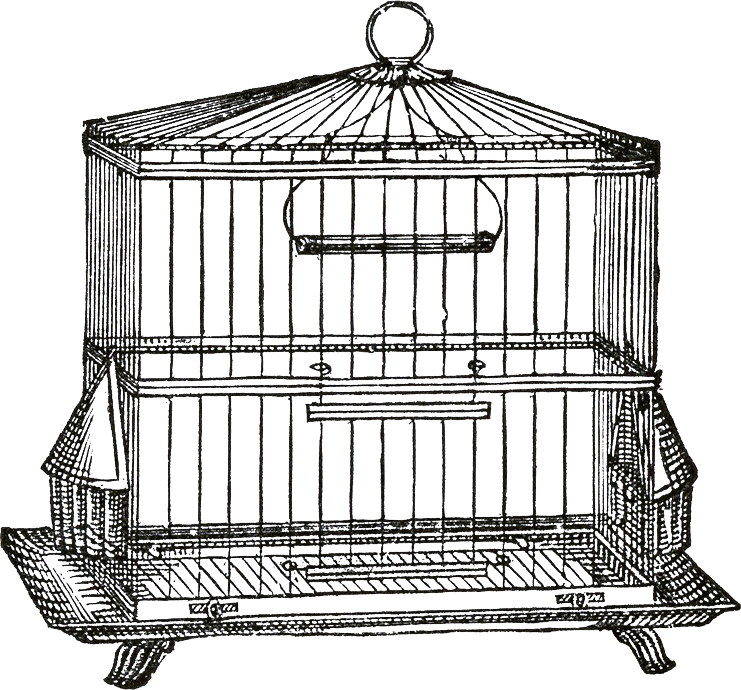 Birdcage Clipart Transparent - Transparent Background Cage Clipart (1480x1377)