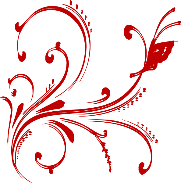 Red Floral Vector Png (594x600)