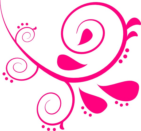Lines Clipart Pink - Free Paisley Clip Art (600x559)