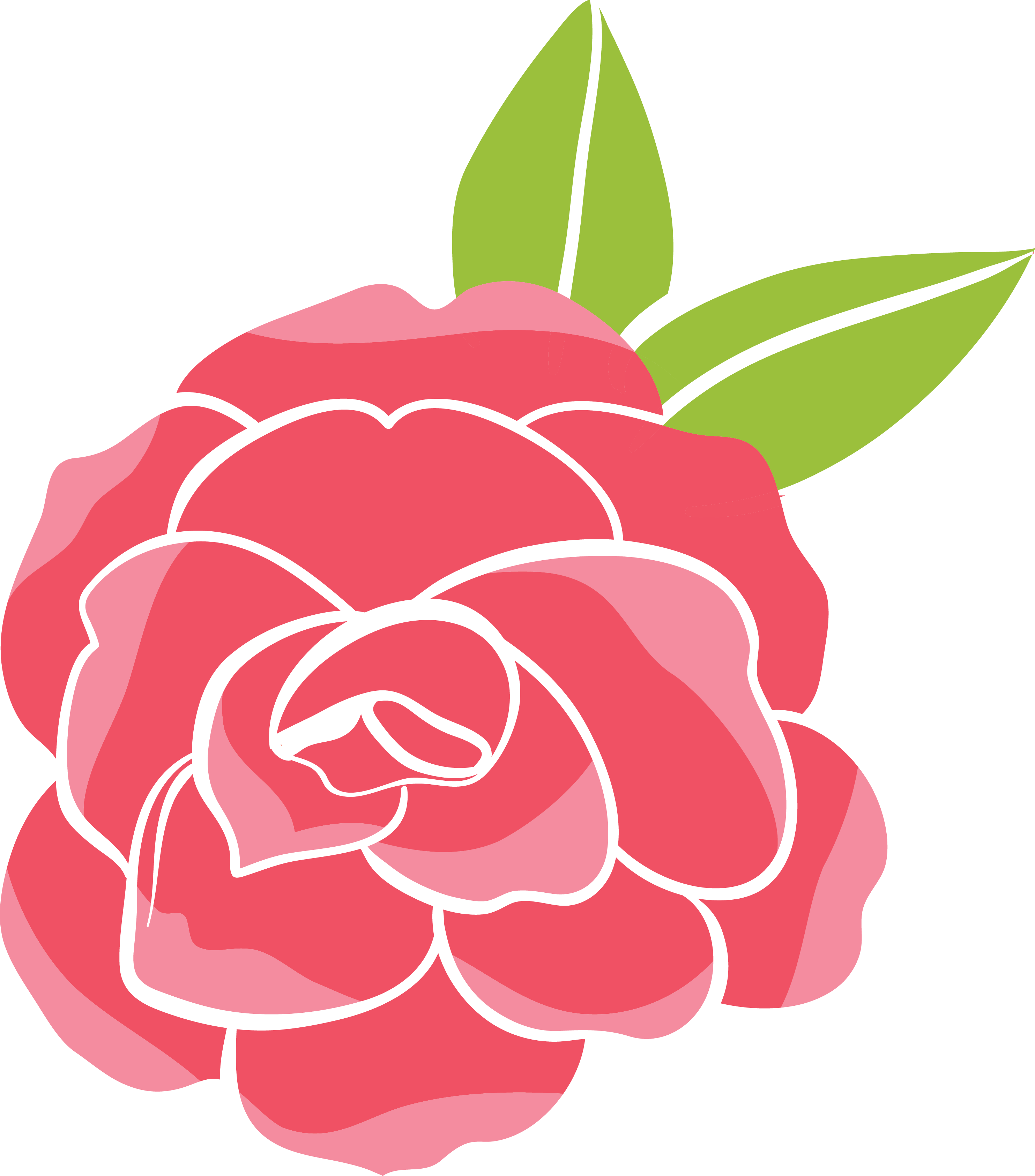 Garden Roses Beach Rose Cartoon Clip Art - Cartoon Rose Art Png (2966x3371)