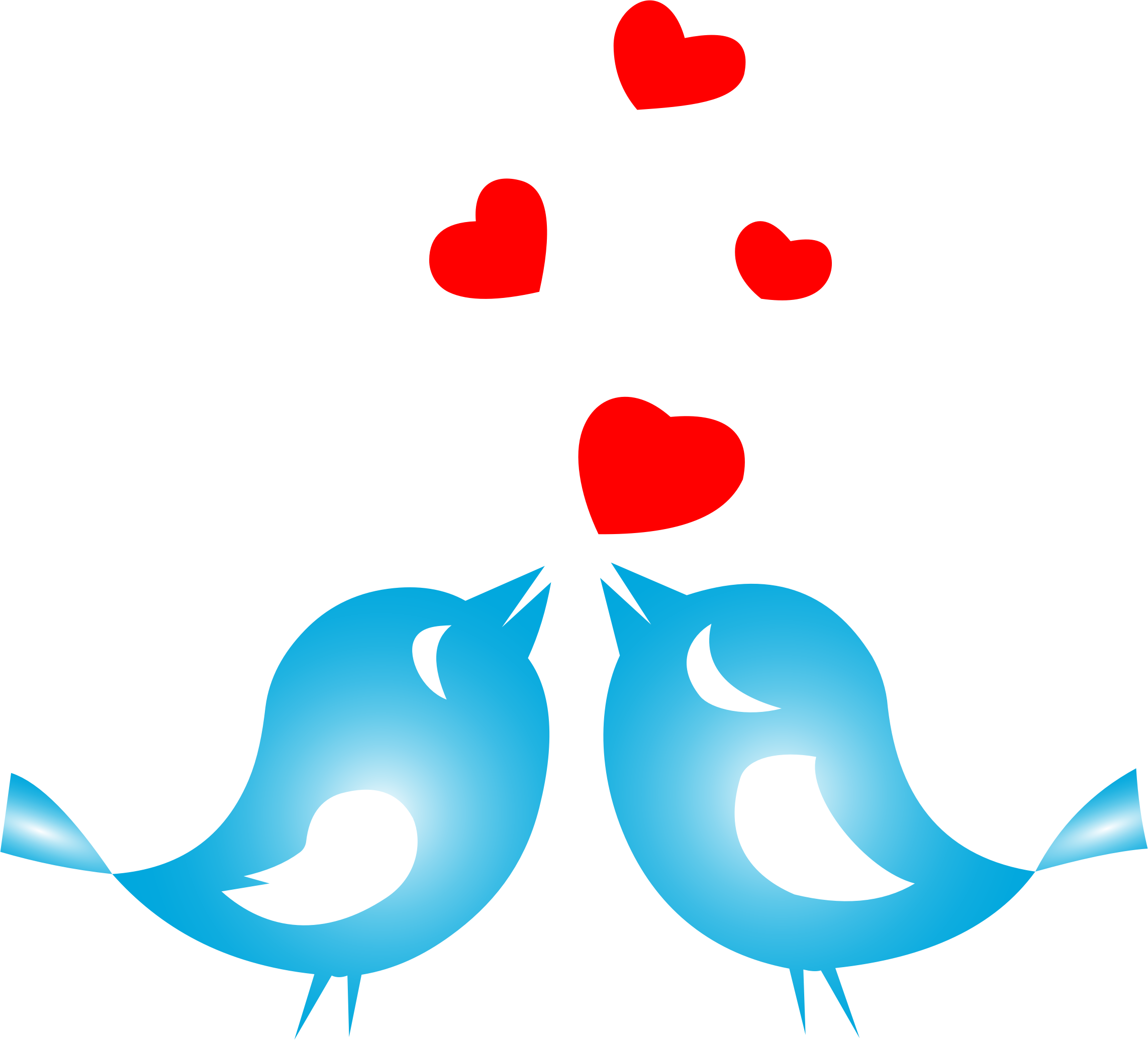 Blue Clipart Love Bird - Love Birds Black And White (2284x2070)