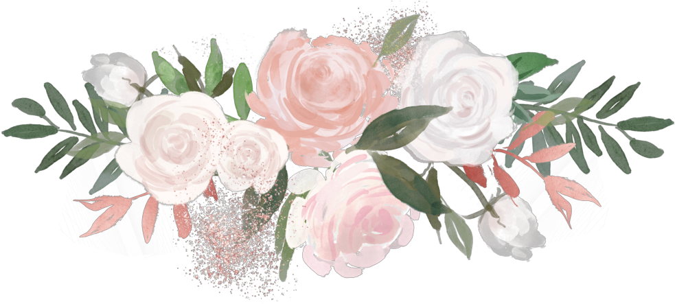 Flower Overlay Rose Aesthetic Painting Pink Green White - Romantic Bloom (1000x467)