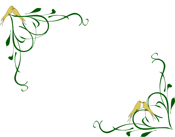 Vintage Love Bird Clip Art - Love Birds Wedding Border (600x471)