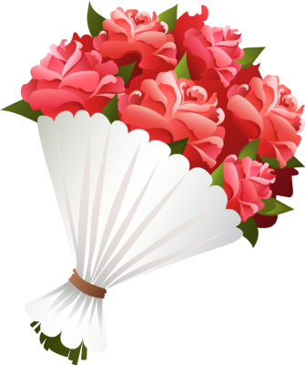 Rose Clipart Flower Bouquet - Bouquet Of Flowers Clip Art Png (335x400)