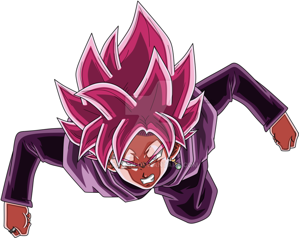 Goku Black Super Saiyan Rose Colored By Aashananimeart - Black Goku Ssj Ros...