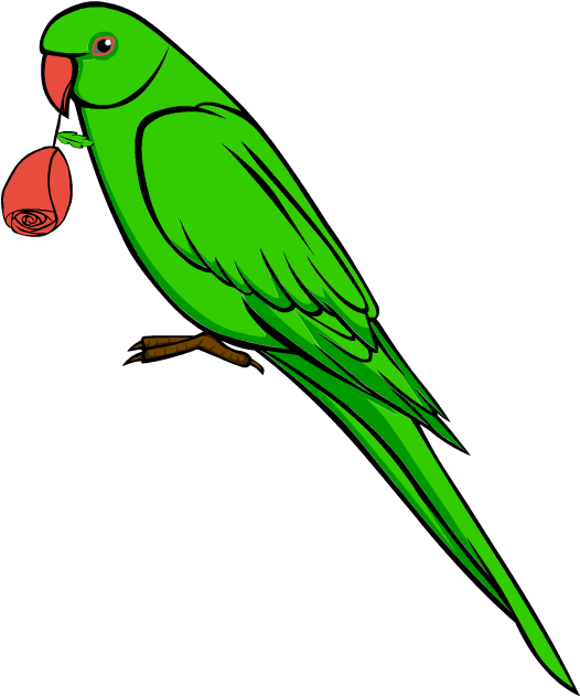 Clip Art Love Bird Parrot - Parakeet (600x630)