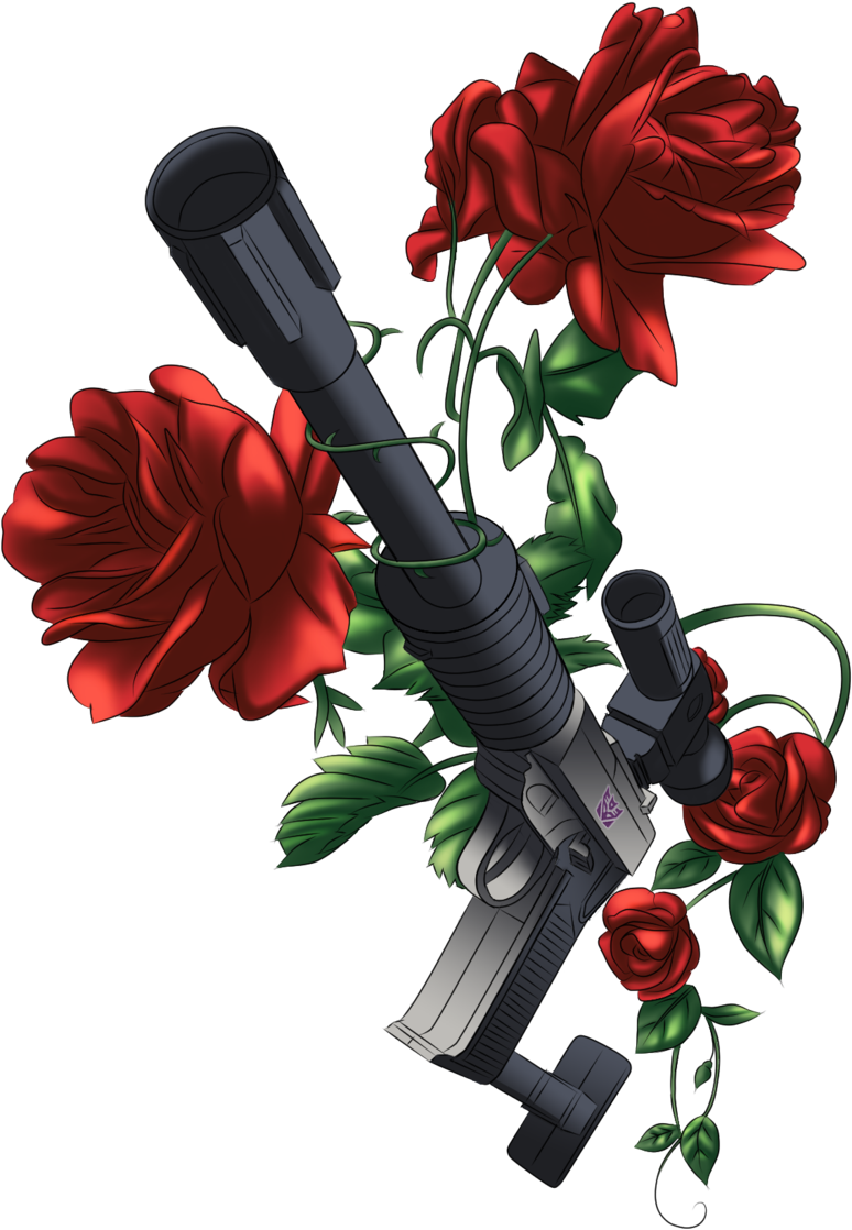 Guns - Guns With Roses Png (1024x1536)