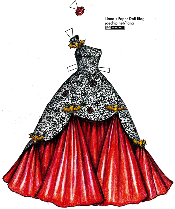 Drawn Gown Rose - Draw A Ball Gown (613x723)