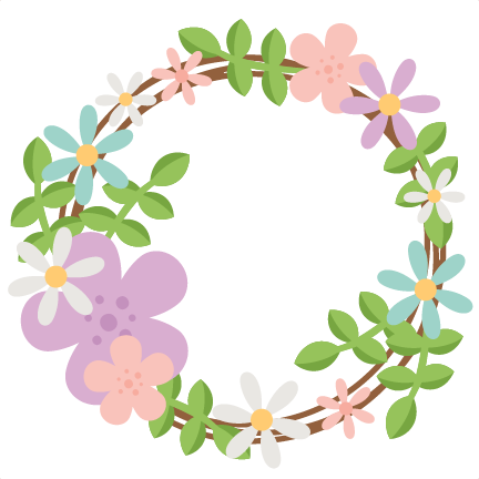 Spring Wreath Scrapbook Cut File Cute Clipart Files - Spring Wreath Clipart (432x432)