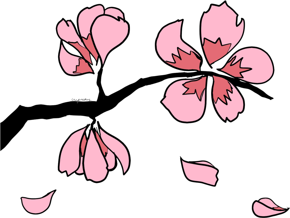 Sakura Branch Clipart By Cupreous - Sakura Branch Clipart (1024x1024)